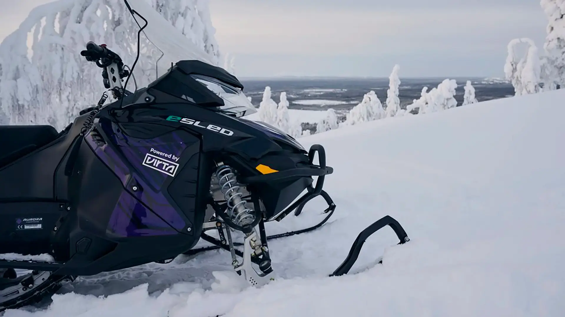 electric-snowmobile-in-winter-landscape